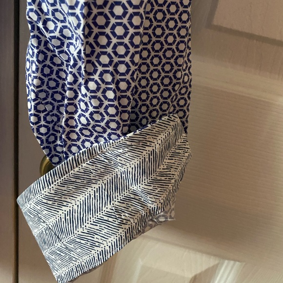 Ted Baker Endurance Navy Blue/White Geometric Flip Cuff Long Sleeve Shirt 15.5 - Picture 5 of 7